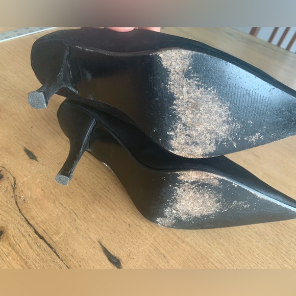 Steve Madden Dazed Black Pointy Heel Pumps Women's 8 1/2 Fabric Leather Prelov - Picture 6 of 8